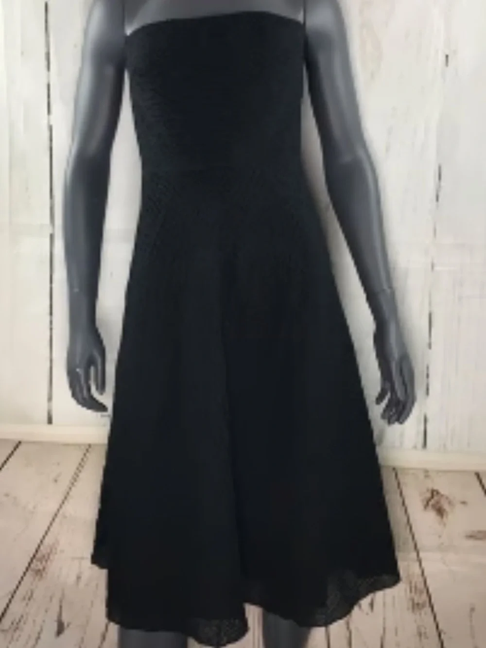 J. Crew Strapless Black A-Line Midi Dress